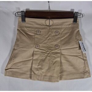 Old Navy Kids Khaki Skort with Double Button Detail Elastic Waist Size 6 7